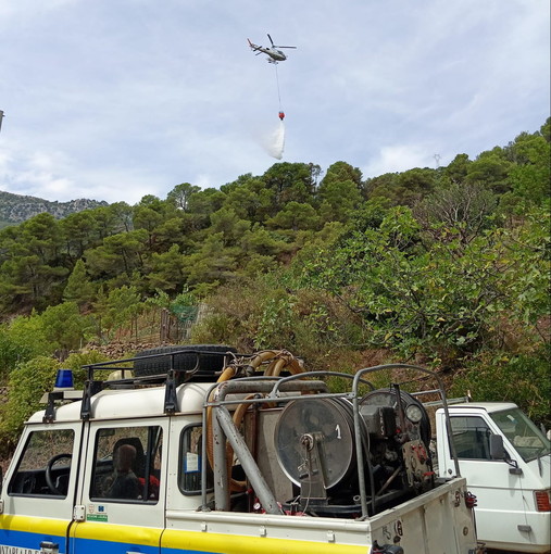 Ventimiglia: fulmine provoca un nuovo incendio boschivo nella zona di Villatella (Foto)