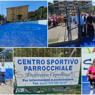 Taggia: inaugurato il rinnovato campo del Centro Sportivo Parrocchiale a Levà, opera nata dalla generosità della comunità (foto)