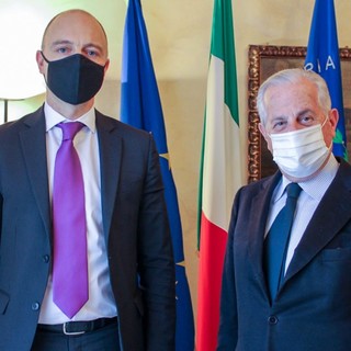 Imperia: incontro a palazzo civico tra il Sindaco e il Rettore dell'Università di Genova Federico Delfino