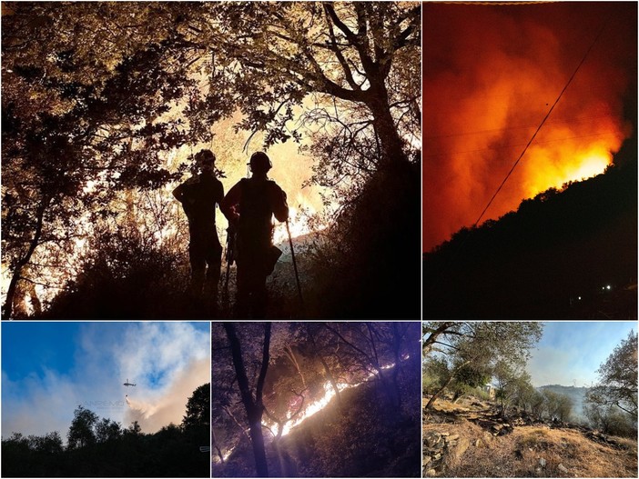 Le immagini dalla zona dell'incendio