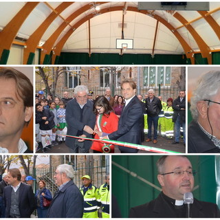 Vallecrosia: inaugurata questo pomeriggio la palestra 'tensostatica' al parco scolastico di via San Rocco (Foto e Video)