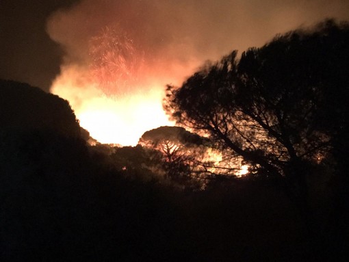 Le fiamme in Costa Azzurra (foto da Nice Matin)