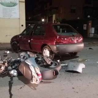 Bordighera: auto fa inversione a 'U' sull'Aurelia, scooter la centra in pieno. Centauro portato in ospedale