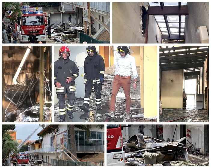 Bordighera: incendio all'asilo di via Napoli, il Sindaco &quot;Persi il lavoro e le risorse spesi negli ultimi due anni&quot; (Foto e Video)