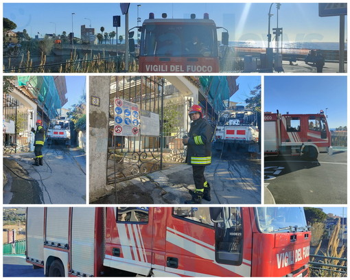 Imperia: piccolo incendio nel garage di un'abitazione di salita Aicardi al bivio per Poggi (Foto)