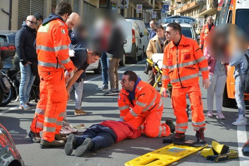 Sanremo: ragazzo investito in via Martiri di fronte all'Eurospin, sul posto 118 e Sanremo Soccorso