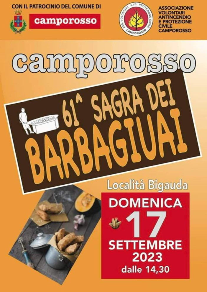 Camporosso: domani pomeriggio a Bigauda la 61a edizione della 'Sagra dei Barbagiuai'