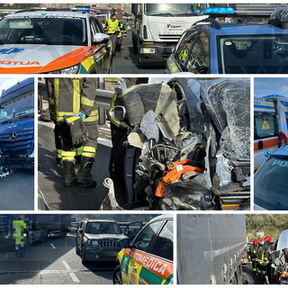 Ventimiglia: conducente di un Tir perde il controllo e piomba su tre auto, il bilancio dell'incidente al confine (Foto)