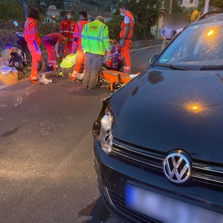 Imperia: scontro auto-scooter in via Diano Calderina, due coniugi di 65 anni feriti (Foto)