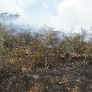 Perinaldo: peggiora l'incendio in località Massabò, 5 mezzi aerei sul posto ed alcune abitazioni evacuate