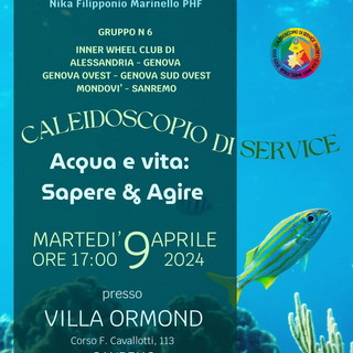 Sanremo: martedì prossimo, presentazione del progetto ‘Acqua e Vita: Sapere &amp; Agire’ dell’International Inner Wheel