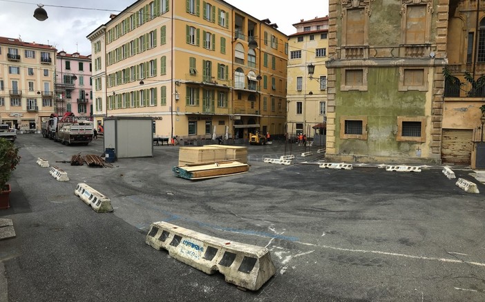 Il cantiere di piazza Borea D'Olmo