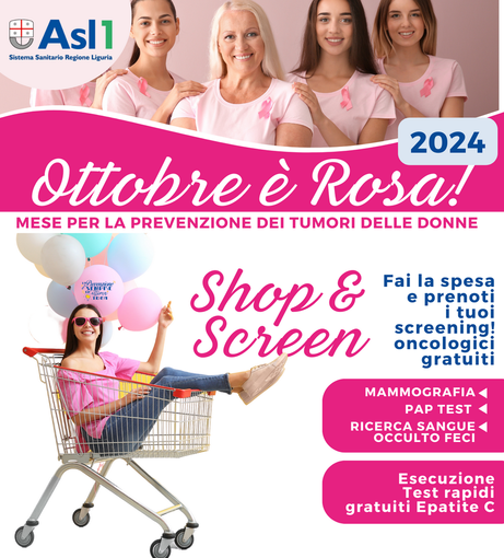 'Shop &amp; Screen', la prevenzione al supermercato con Asl1 nell'ambito di 'Ottobre Rosa'