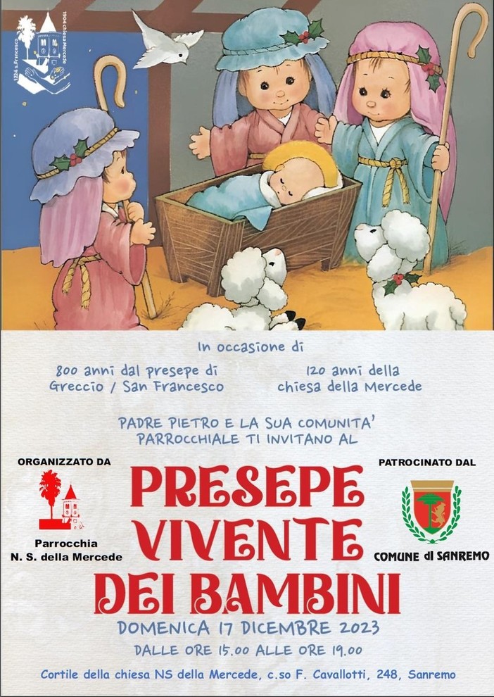 Sanremo: presepe vivente con scene di vita comune ai tempi di Gesù e la Natività alla parrocchia della Mercede