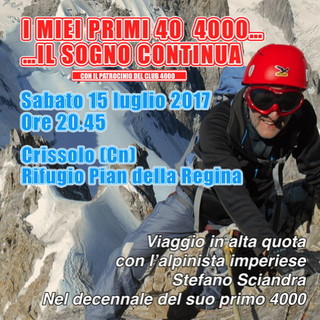 Tutto pronto il maxi evento proposto dall’alpinista imperiese/crissolese Stefano Sciandra