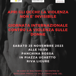 Riva Ligure: ‘Apri gli occhi, la violenza non è invisibile’, il 25 novembre un incontro promosso dall’ Unione Italiana Ciechi ed Ipovedenti