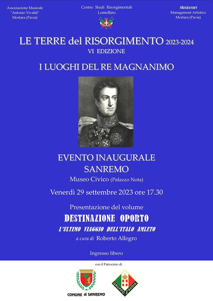 A Sanremo il gala inaugurale della 6ª edizione di “Le Terre del Risorgimento”