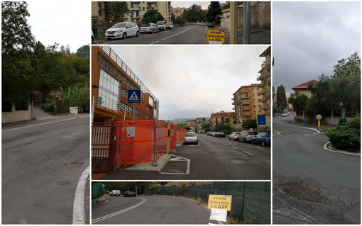 Imperia: messa in sicurezza del rio Artallo, da stamattina problemi al traffico in via Acquarone, per ora strada aperta (Foto)