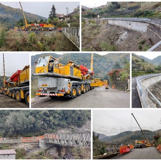 Rocchetta Nervina: iniziati i lavori per rimuovere il ponte provvisorio e riaprire totalmente la strada Provinciale (Foto e Video)