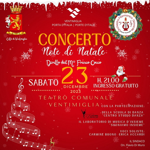 Ventimiglia: con il concerto 'Note di Natale', gli auguri dell’Orchestra Filarmonica Giovanile