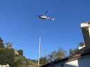 L'elicottero in azione a Bussana