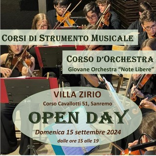 Sanremo: a Villa Zirio Open day delle associazioni Note Libere, Giovane Orchestra, scuola Città di Sanremo e Banda della città