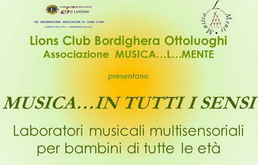 Bordighera: domenica prossima un laboratorio musicale multisensoriale per bambini di tutte le età