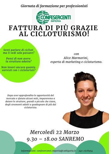 Sanremo, &quot;Fattura di più con il cicloturismo&quot;: giornata di formazione professionale organizzata da Confesercenti