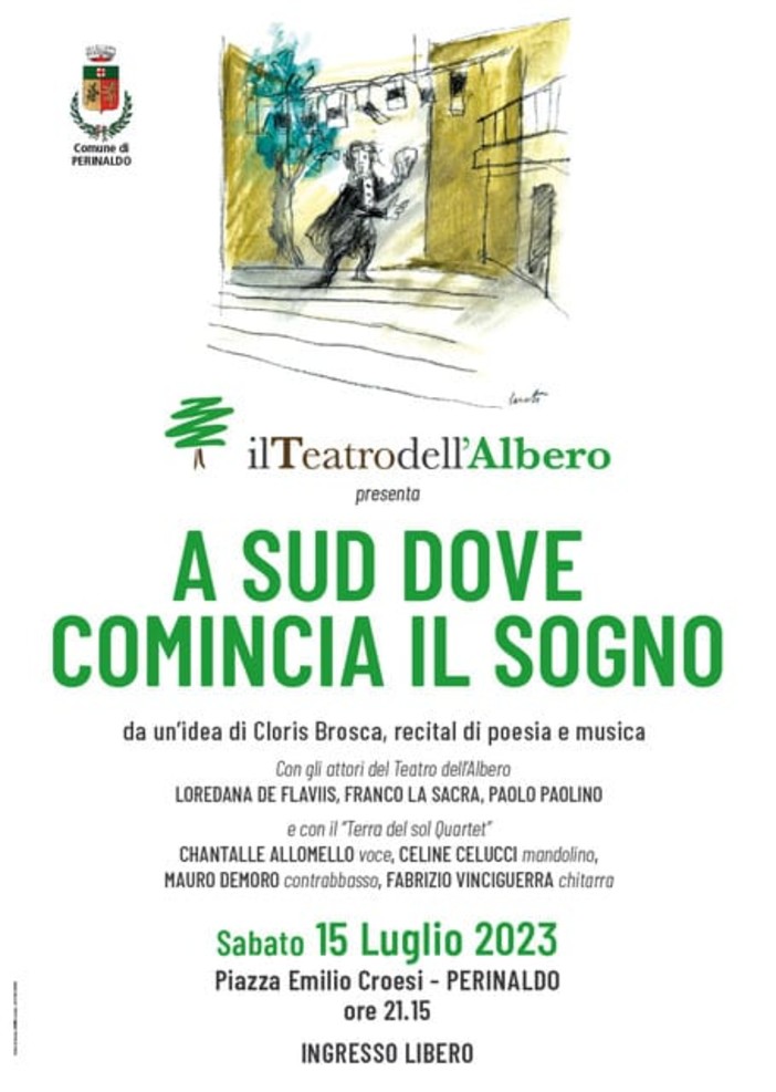 Con un recital di poesia e musica ‘A sud dove comincia il sogno’, il Teatro dell’Albero debutta a Perinaldo