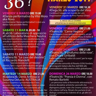 Sanremo: un lungo marzo di eventi al “36 Capeidospazio” di via XX Settembre