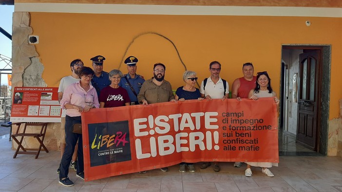 L'associazione 'Libera' nella casa dei Pellegrino nell'agosto scorso