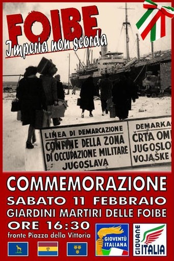 Imperia: sabato prossimo, commemorazione di ‘Gioventù Italiana' e ‘Giovane Italia’ in ricordo del martiri delle Foibe
