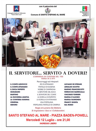 A Santo Stefano al Mare la commedia in costume “Il servitore...servito a dovere!”