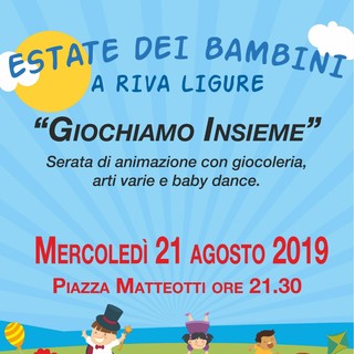 Riva Ligure: con “Giochiamo Insieme” prosegue la rassegna “Bim BUm Bam! ArRiva il Festival dei Bambini”