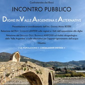 Taggia: domani sera una nuovo incontro-dibattito sulle dighe in Valle Argentina e sulle alternative