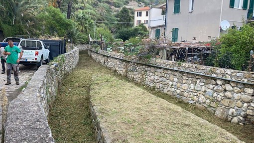 I lavori nei torrenti di Bordighera