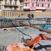 Sanremo: il parcheggio di piazza Eroi è a metà strada, lo scavo è arrivato a quota meno 5,5 metri (Foto)