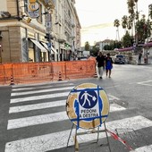 Il cantiere tra via Verdi e corso Imperatrice, sotto al Casinò