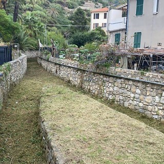 I lavori nei torrenti di Bordighera