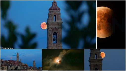 Cervo: le foto di Marcello Nan a 'confronto' tra la 'Luna Piena' di giovedì e quella 'Rossa' di ieri