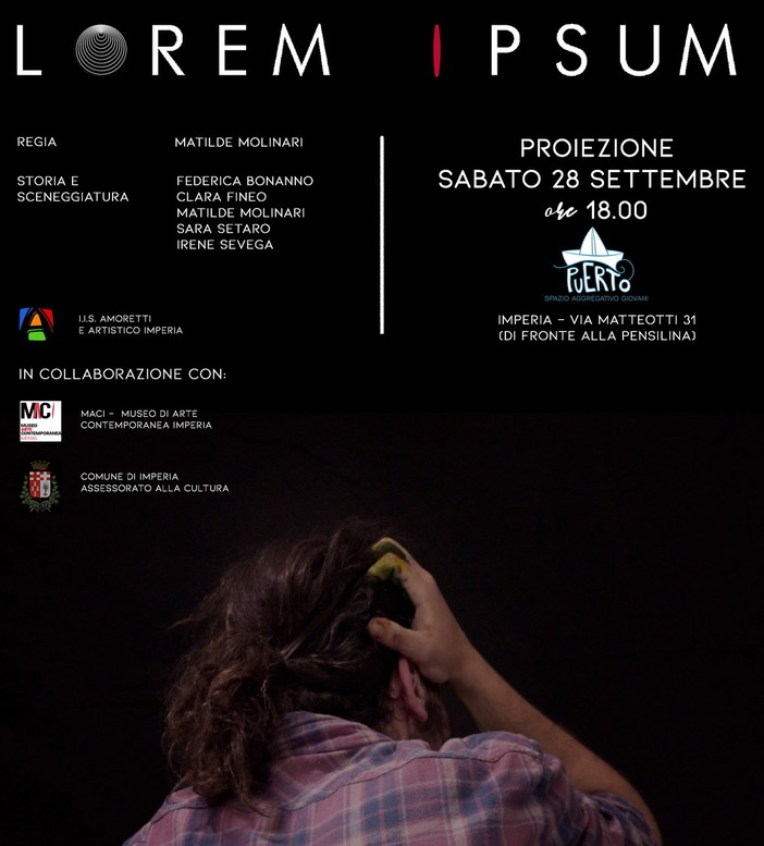 Imperia: sabato prossimo al 'Puerto' la presentazione di un cortometraggio di 5 studenti del Liceo Artistico (Video)