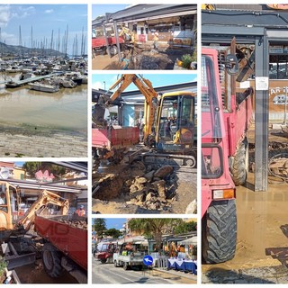 Sanremo: acqua finisce in mare, iniziata la riparazione di una condotta primaria sul porto vecchio (Foto)