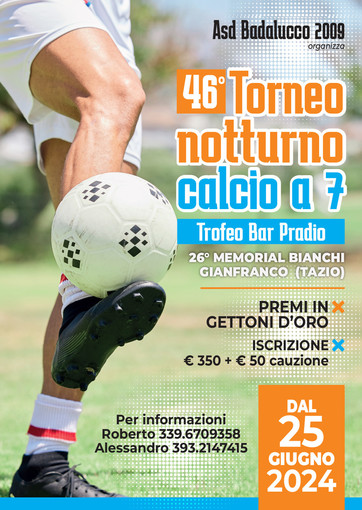 Al via stasera: una sfida internazionale nel 46° torneo di calcio notturno di Badalucco