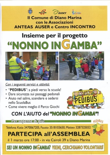 A Diano Marina arriveranno i 'Nonni in gamba', un servizio di aiuto e vicinanza per i bimbi