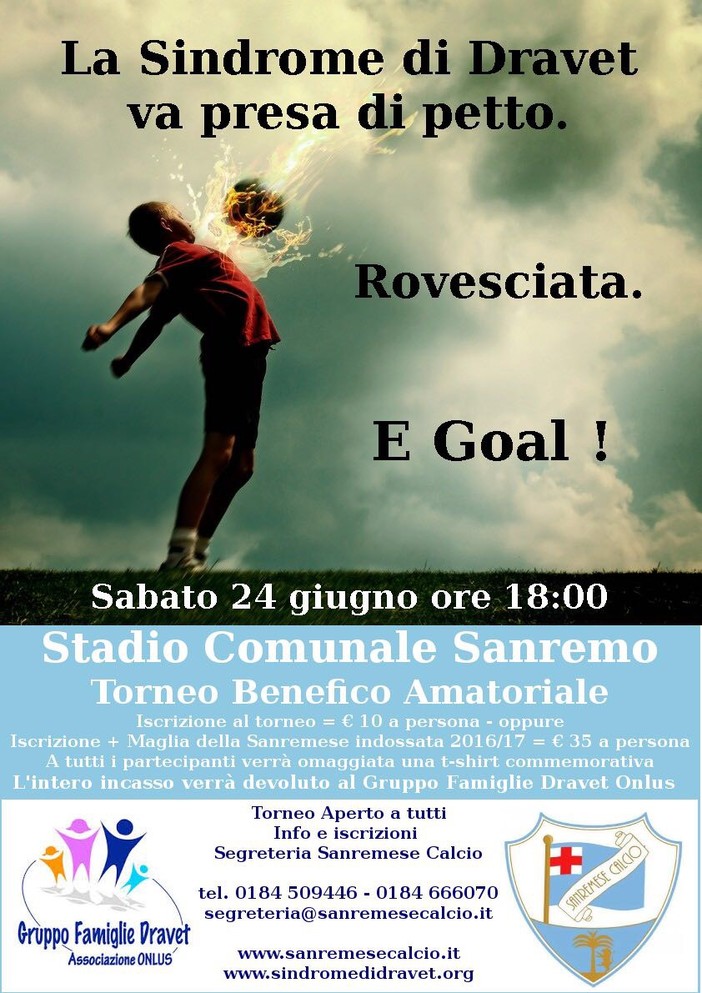 “La Sindrome di Dravet va presa di petto”, sabato 24 giugno torneo benefico amatoriale al ‘Comunale’ di Sanremo