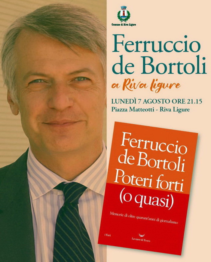 Lunedì prossimo appuntamento con la presentazione del nuovo libro di Ferruccio De Bortoli