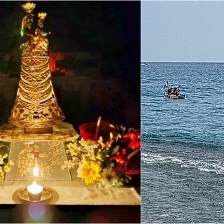 La statua della Madonna di Loreto arriva in kayak a Ventimiglia (Foto e video)