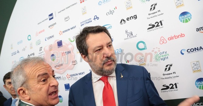 Torino: il Ministro Matteo Salvini all'assemblea Anci sul Colle di Tenda &quot;La riapertura è prevista a brevissimo&quot; (Video)