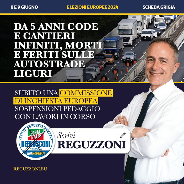 Marco Reguzzoni sulle code in Liguria: &quot;Situazione cantieri inaccettabile, sospendiamo il pedaggio finché non si torna alla normalità&quot;