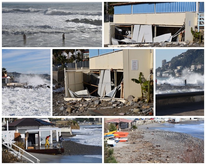 Mareggiata nella nostra provincia: danni soprattutto agli stabilimenti balneari, la storia si ripete (Foto)